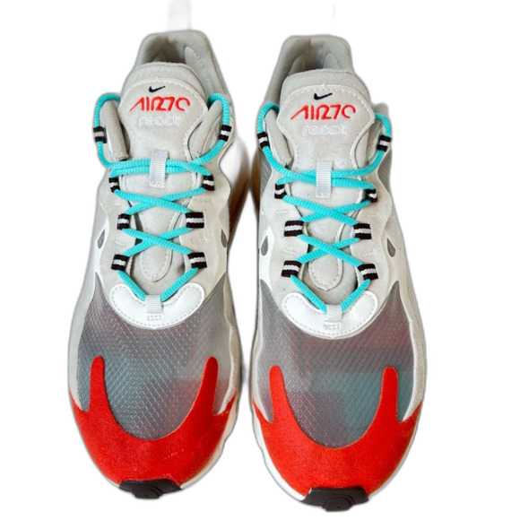 Nike Air Max 270 React Light Beige Chalk Unisex Athletic Shoe Men 8.5/Women 10 - Picture 10 of 15